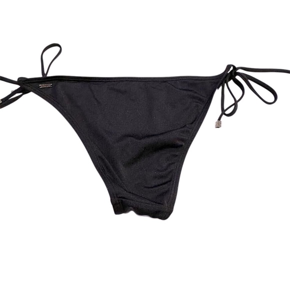 Victoria's Secret Women's Black String Tie Bikini‎ Bottoms Size L - Picture 2 of 3